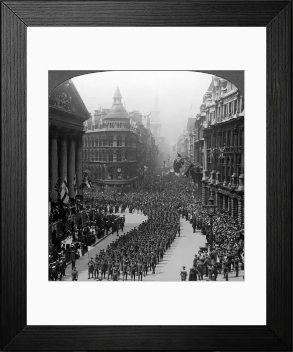 Framed Print : Victory march of Londons regiments, saluting the Lord Mayor, 1918. Artist: Realistic Travels Publishers Framed Print : Victory march of Londons regiments, saluting the Lord Mayor, 1918. Artist: Realistic Travels Publishers