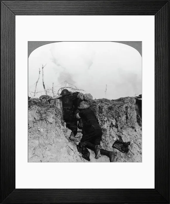 Framed Print : Artillery observation officer in forward post, France, World War I, 1914-1918. Artist: Realistic Travels Publishers Framed Print : Artillery observation officer in forward post, France, World War I, 1914-1918. Artist: Realistic Travels Publishers