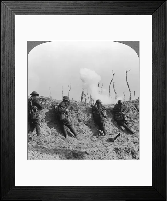 Framed Print : Battlefield scene, Passchendaele, Belgium, World War I, 1914-1918. Artist: Realistic Travels Publishers Framed Print : Battlefield scene, Passchendaele, Belgium, World War I, 1914-1918. Artist: Realistic Travels Publishers