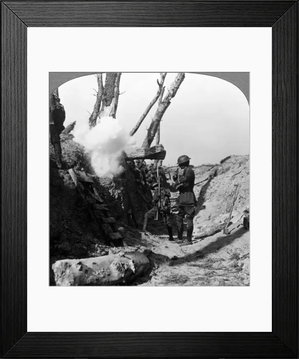 Framed Print : Soldiers waiting in the trenches to go over the top, World War I, 1914-1918. Artist: Realistic Travels Publishers Framed Print : Soldiers waiting in the trenches to go over the top, World War I, 1914-1918. Artist: Realistic Travels Publishers