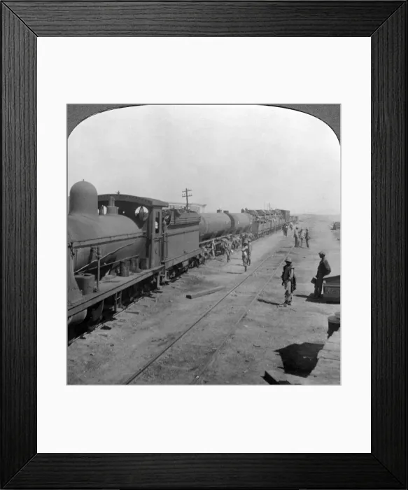 Framed Print : Trainload of armoured cars, South West Africa, World War I, 1914-1918. Artist: Realistic Travels Publishers Framed Print : Trainload of armoured cars, South West Africa, World War I, 1914-1918. Artist: Realistic Travels Publishers