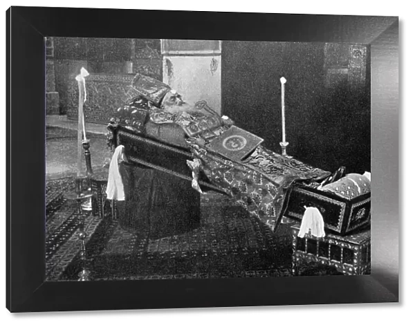 Lying in State, the Late Armenian Patriarch. Artist: The American Colony