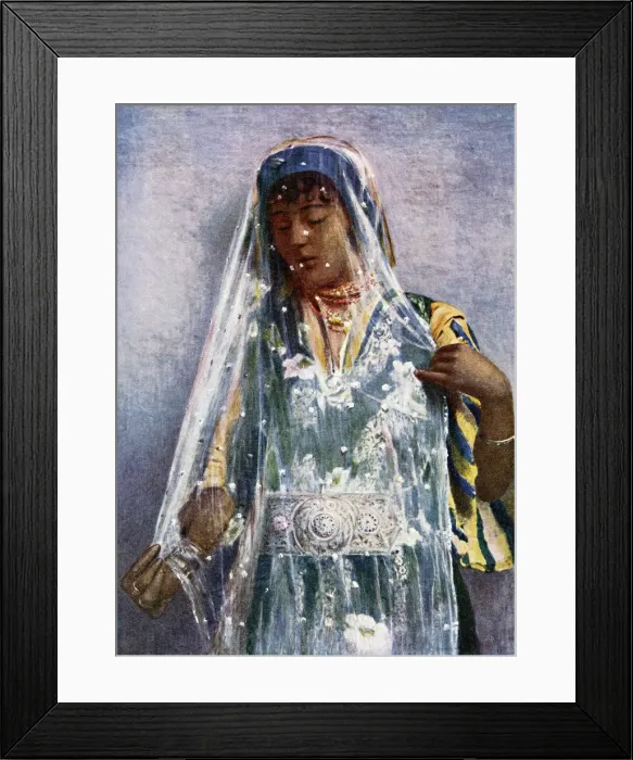 Framed Print : An Arab bride. Artist: E Frechon Framed Print : An Arab bride. Artist: E Frechon