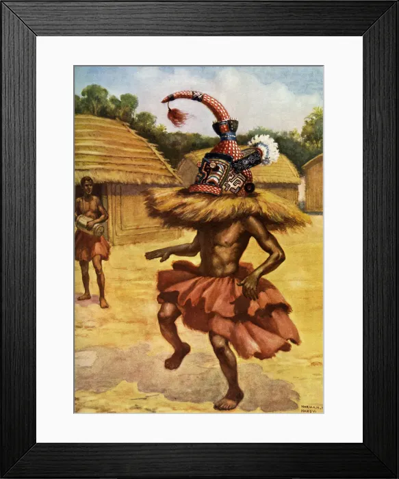 Framed Print : A secret society, Musumba, Lower Congo
