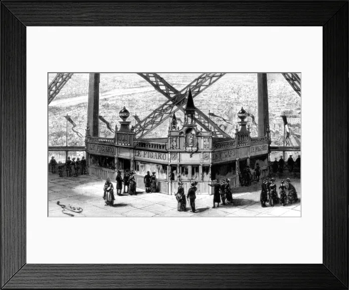 Framed Print : The pavilion of the Figaro, on the second storey of the Eiffel Tower, Paris, 1889