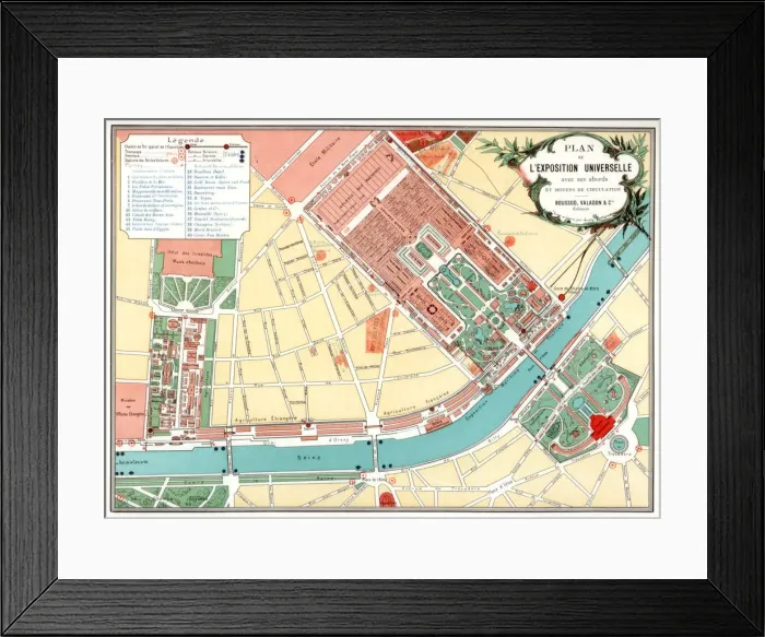 Framed Print : Plan of the Universal Exposition, Paris, 1889 Framed Print : Plan of the Universal Exposition, Paris, 1889