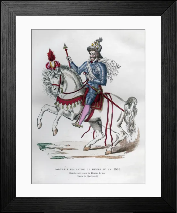 Framed Print : Equestrian portrait of Henry IV of France in 1596, (1882-1884). Artist: Chevignard Framed Print : Equestrian portrait of Henry IV of France in 1596, (1882-1884). Artist: Chevignard