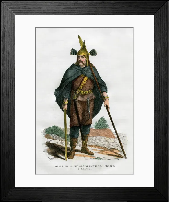 Framed Print : Bronze age warrior, 1882-1884. Artist: A Tauxier Framed Print : Bronze age warrior, 1882-1884. Artist: A Tauxier