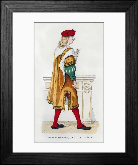 Framed Print : French merchant of the 16th century, (1882-1884) Framed Print : French merchant of the 16th century, (1882-1884)