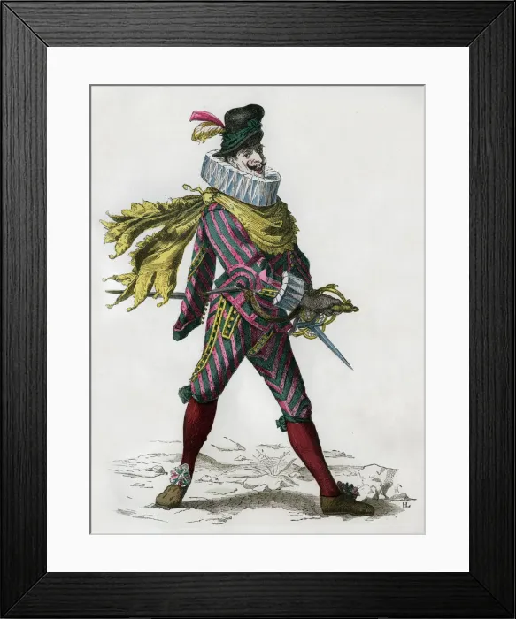 Framed Print : Matamore captain, hired killer, Spanish type, 17th century (1882-1884) Framed Print : Matamore captain, hired killer, Spanish type, 17th century (1882-1884)
