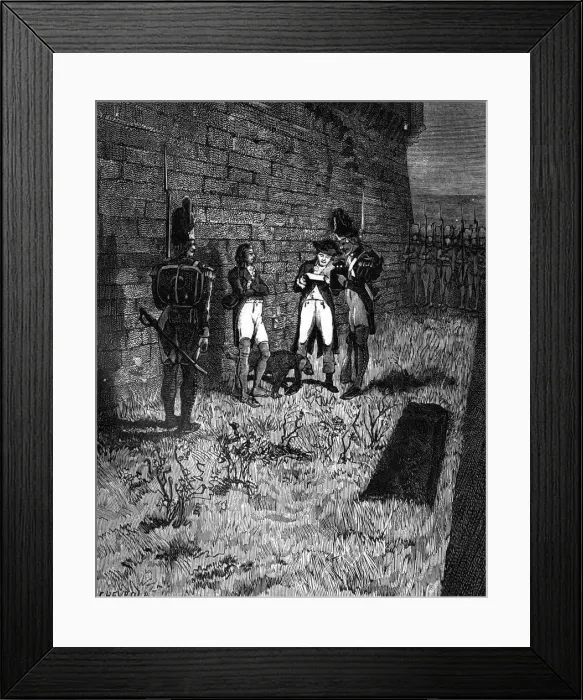 Framed Print : The accused is shown his death warrant, 1882-1884. Artist: Chevrola Framed Print : The accused is shown his death warrant, 1882-1884. Artist: Chevrola
