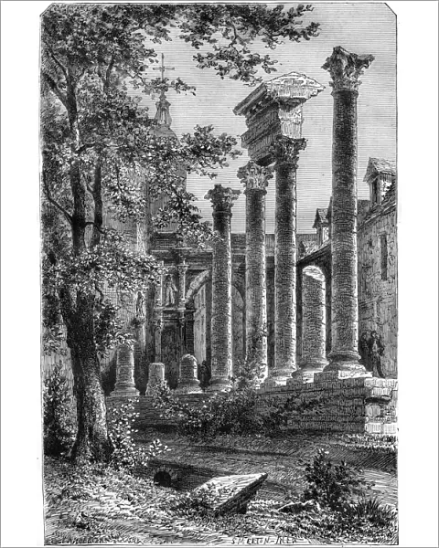 Remains of a Roman theatre at Besancon, France, 1882-1884. Artist: Smeeton