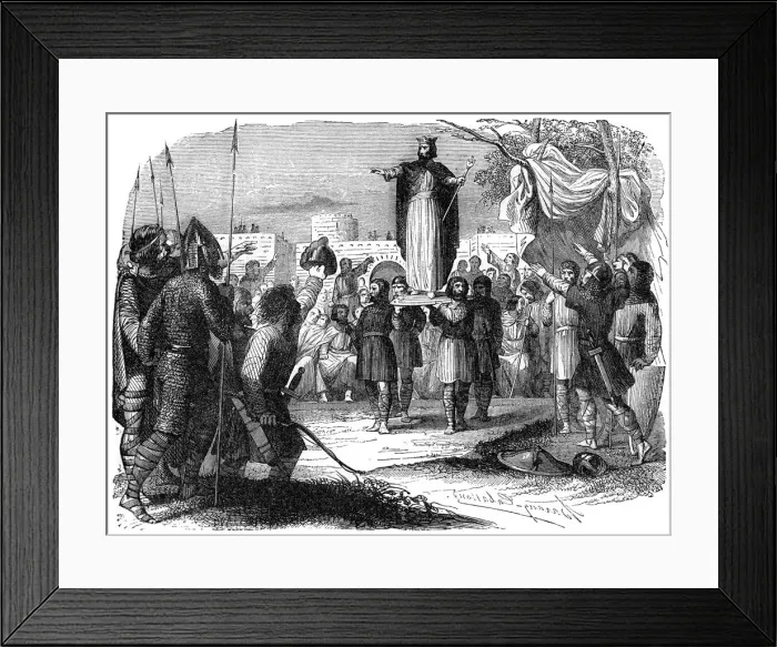Framed Print : King of the Franks being carried on a shield, 1882-1884 Framed Print : King of the Franks being carried on a shield, 1882-1884