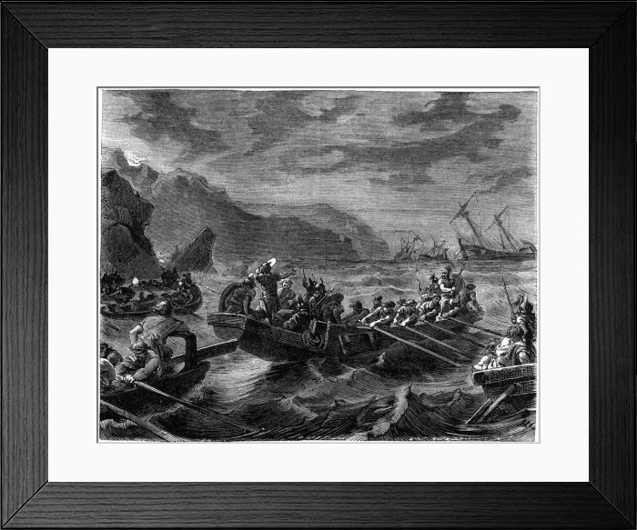 Framed Print : The Franks cross the raging sea, 1882-1884 Framed Print : The Franks cross the raging sea, 1882-1884