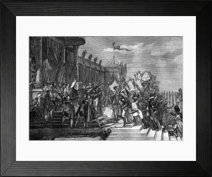 Framed Print : The distribution of the Eagle Standards, Paris, 5th December 1804 (1882-1884)