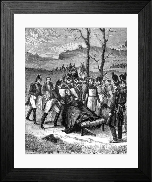 Framed Print : Napoleon ran towards Duroc, who still lived, 1813 (1882-1884) Framed Print : Napoleon ran towards Duroc, who still lived, 1813 (1882-1884)