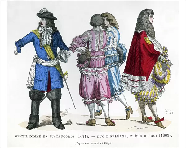Gentlemens costume and the Duke of Orleans, Brother to King Louis XIV, 1663 (1882-1884)