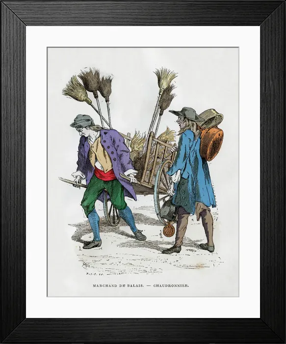 Framed Print : Broom seller and boilermaker, 1882-1884 Framed Print : Broom seller and boilermaker, 1882-1884