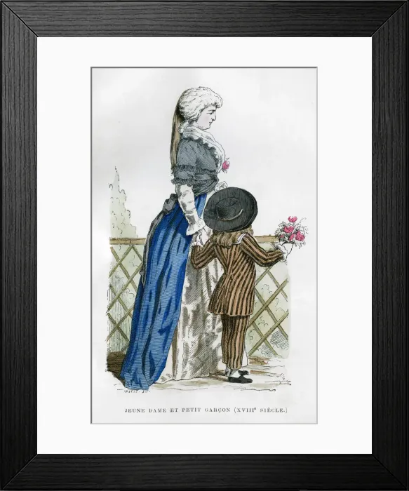 Framed Print : A young lady and a boy, 18th century (1882-1884) Framed Print : A young lady and a boy, 18th century (1882-1884)