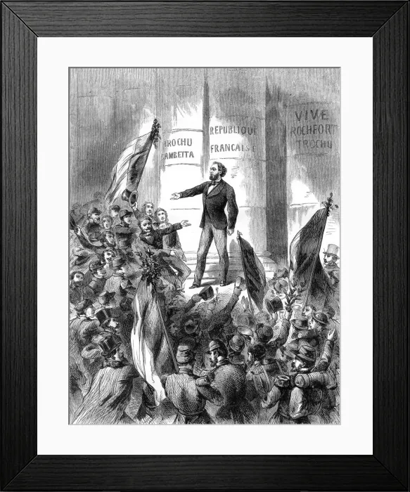 Framed Print : Leon Gambetta proclaiming the Republic of France, 4th September 1870 (1882-1884)