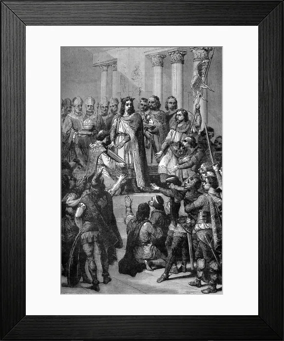 Framed Print : Coronation of Hugh Capet as King of France, Noyon, 1st July 987 (1882-1884). Artist: Ahurel Framed Print : Coronation of Hugh Capet as King of France, Noyon, 1st July 987 (1882-1884). Artist: Ahurel