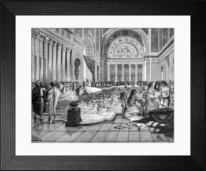 Framed Print : The baths of Charlemagne, 8th-9th century (1882-1884). Artist: A Tauxier Framed Print : The baths of Charlemagne, 8th-9th century (1882-1884). Artist: A Tauxier