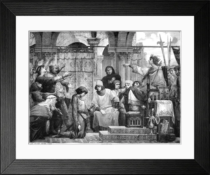 Framed Print : Saint Louis punishing Enguerrand IV of Coucy, 1882-1884. Artist: A Gusman Framed Print : Saint Louis punishing Enguerrand IV of Coucy, 1882-1884. Artist: A Gusman