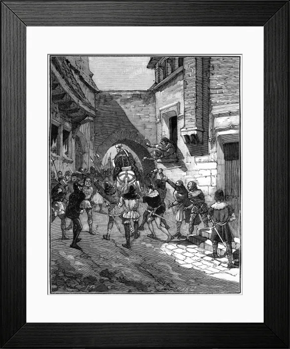 Framed Print : The people of Cambrai revolt, and drive out their Bishop, 10th-13th century (1882-1884). Artist: Spex Framed Print : The people of Cambrai revolt, and drive out their Bishop, 10th-13th century (1882-1884). Artist: Spex
