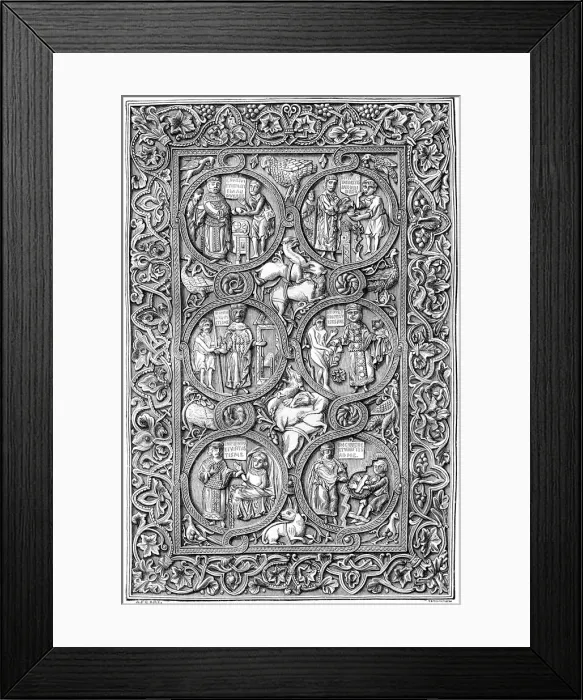 Framed Print : Ivory cover of a Book of Hours, 11th century (1882-1884). Artist: Tamisier Framed Print : Ivory cover of a Book of Hours, 11th century (1882-1884). Artist: Tamisier