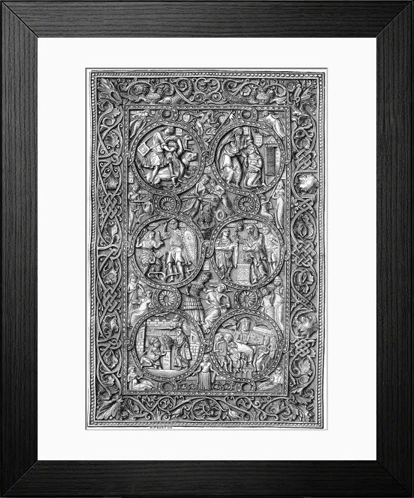 Framed Print : Ivory tablet, 11th century (1882-1884). Artist: Tamisier Framed Print : Ivory tablet, 11th century (1882-1884). Artist: Tamisier