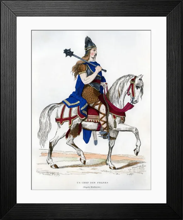 Framed Print : Chief of the Franks, c5th-9th century (1882-1884). Artist: Meunier Framed Print : Chief of the Franks, c5th-9th century (1882-1884). Artist: Meunier