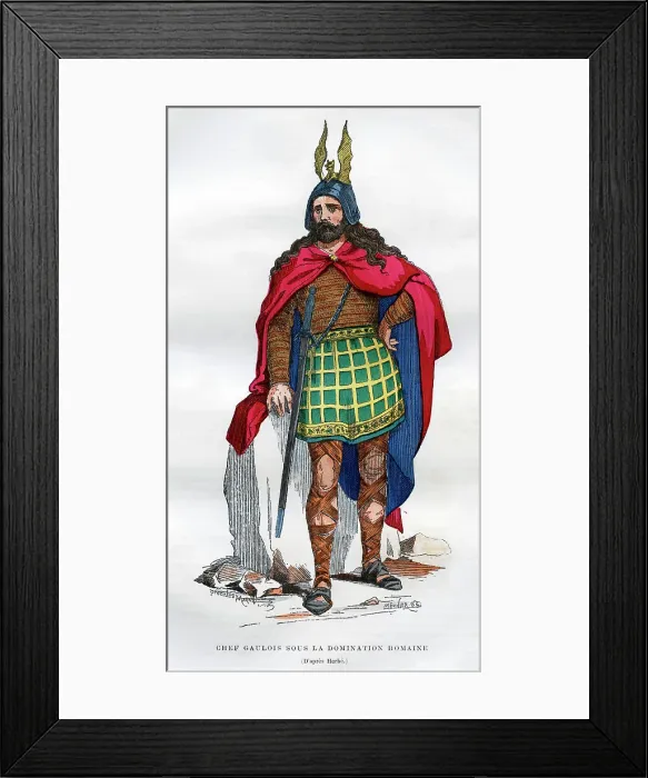 Framed Print : Gaul chief under the Roman occupation, 1st century BC - 5th century AD (1882-1884). Artist: Meunier Framed Print : Gaul chief under the Roman occupation, 1st century BC - 5th century AD (1882-1884). Artist: Meunier