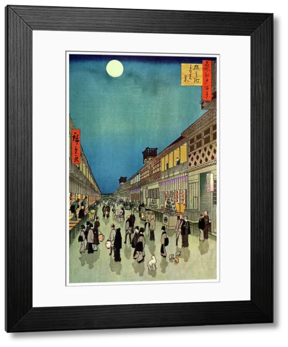 Framed Print : Saruwaka Cho, Yoru Shibai, 1856 (1925) Framed Print : Saruwaka Cho, Yoru Shibai, 1856 (1925)
