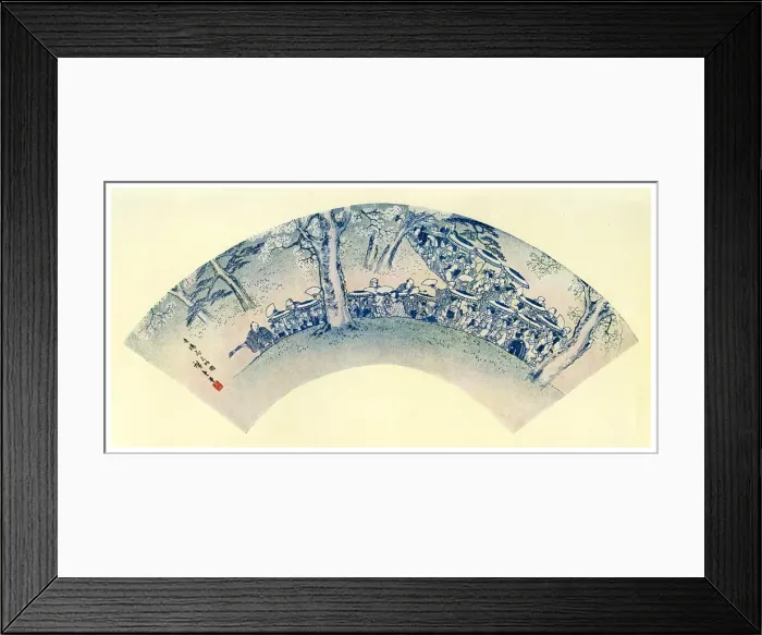 Framed Print : Japanese fan print (ogi shape), 19th century (1925) Framed Print : Japanese fan print (ogi shape), 19th century (1925)