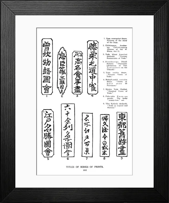 Framed Print : Titles of series of prints, 19th century (1925) Framed Print : Titles of series of prints, 19th century (1925)