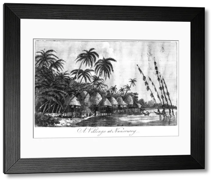 Framed Print : A Village at Nancowry, Nicobar Islands, 1799 Framed Print : A Village at Nancowry, Nicobar Islands, 1799