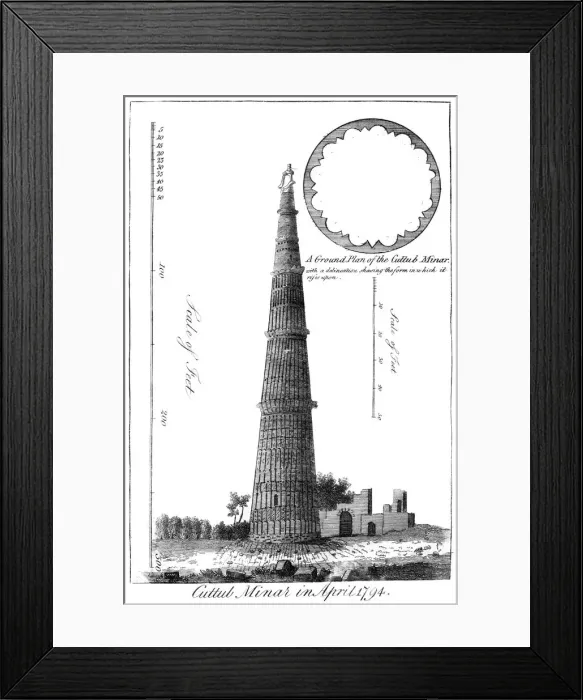 Framed Print : Cuttub Minar in April 1794, (1799) Framed Print : Cuttub Minar in April 1794, (1799)