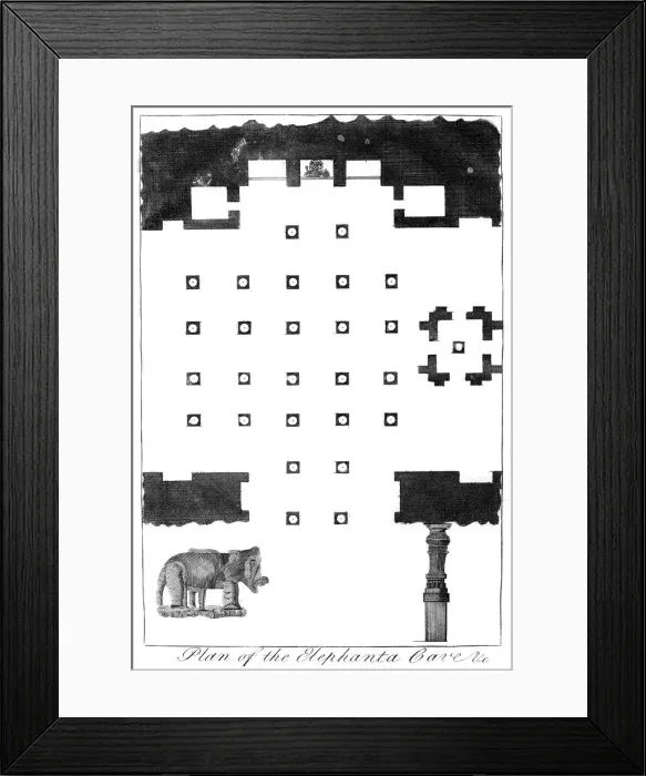 Framed Print : Plan of the Elephanta Caves, India, 1799 Framed Print : Plan of the Elephanta Caves, India, 1799