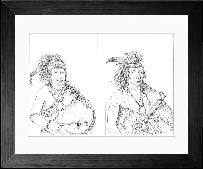 Framed Print : Sioux, 1841. Artist: Myers and Co Framed Print : Sioux, 1841. Artist: Myers and Co