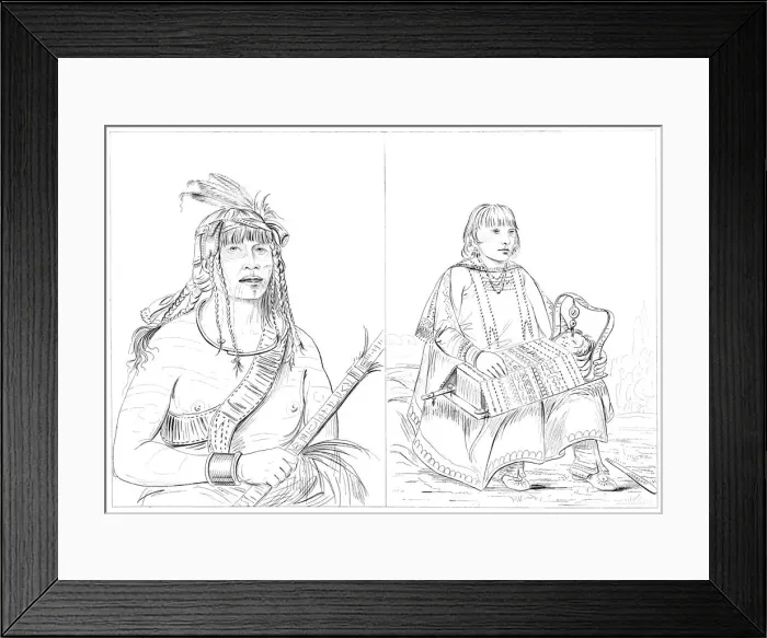 Framed Print : Chippewas, 1841. Artist: Myers and Co Framed Print : Chippewas, 1841. Artist: Myers and Co