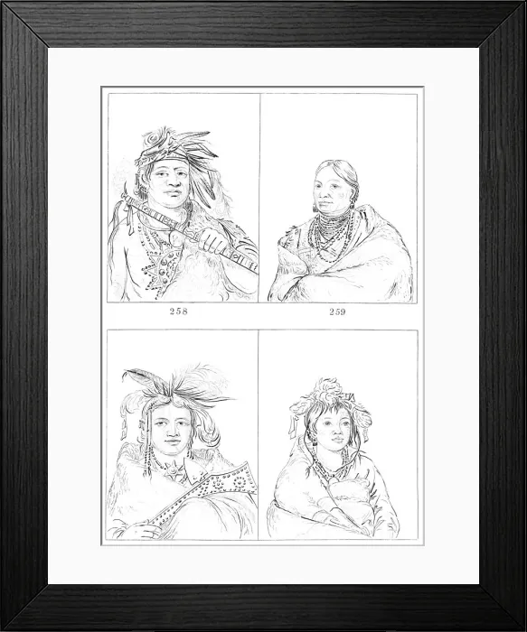 Framed Print : Menominees, 1841. Artist: Myers and Co Framed Print : Menominees, 1841. Artist: Myers and Co