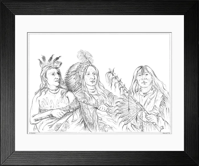 Framed Print : Sioux, 1841. Artist: Myers and Co Framed Print : Sioux, 1841. Artist: Myers and Co