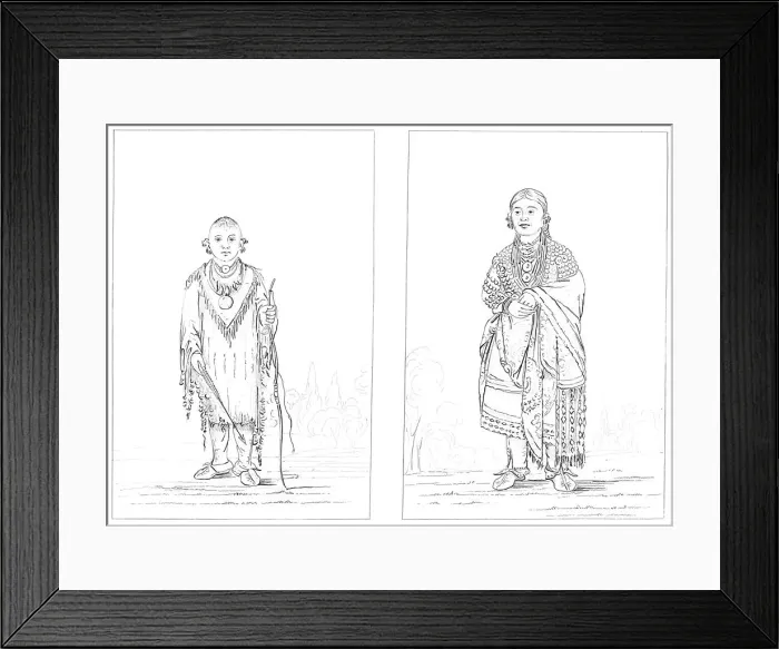 Framed Print : Sac and Fox Indians, 1841. Artist: Myers and Co Framed Print : Sac and Fox Indians, 1841. Artist: Myers and Co