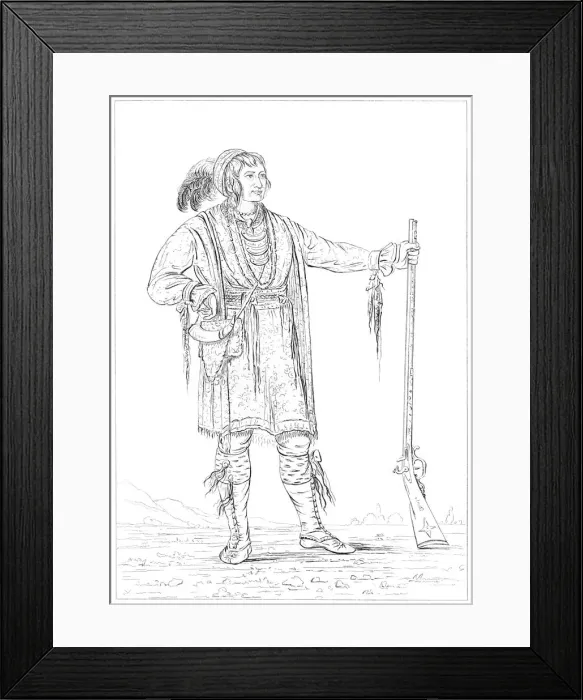 Framed Print : Osceola, prisoner of war from the Florida War, Fort Moultrie, South Carolina, 1841. Artist: Myers and Co Framed Print : Osceola, prisoner of war from the Florida War, Fort Moultrie, South Carolina, 1841. Artist: Myers and Co