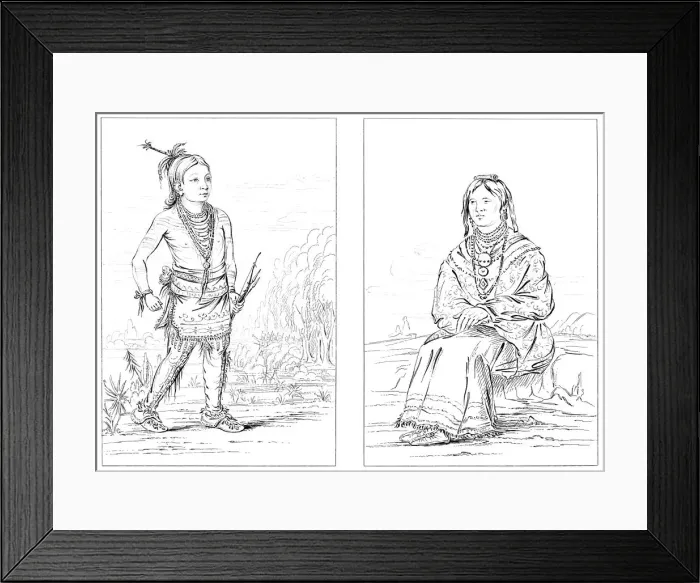 Framed Print : Native Americans, North Western Frontier, 1841. Artist: Myers and Co Framed Print : Native Americans, North Western Frontier, 1841. Artist: Myers and Co