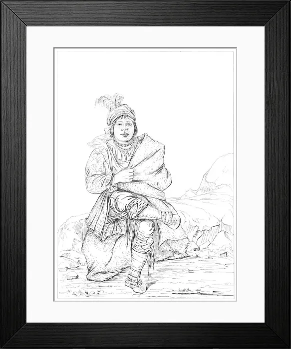 Framed Print : Native American, North Western Frontier, 1841. Artist: Myers and Co Framed Print : Native American, North Western Frontier, 1841. Artist: Myers and Co