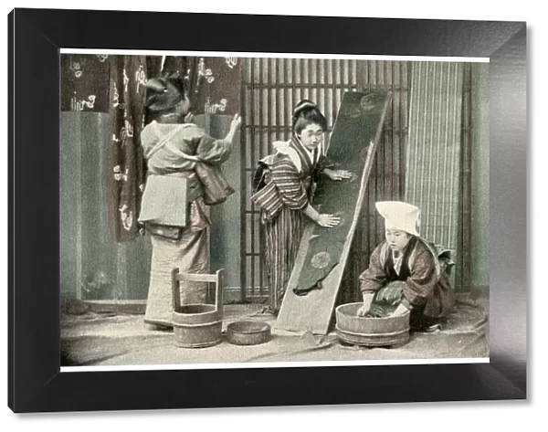 Washing kimonos, Japan, 1904