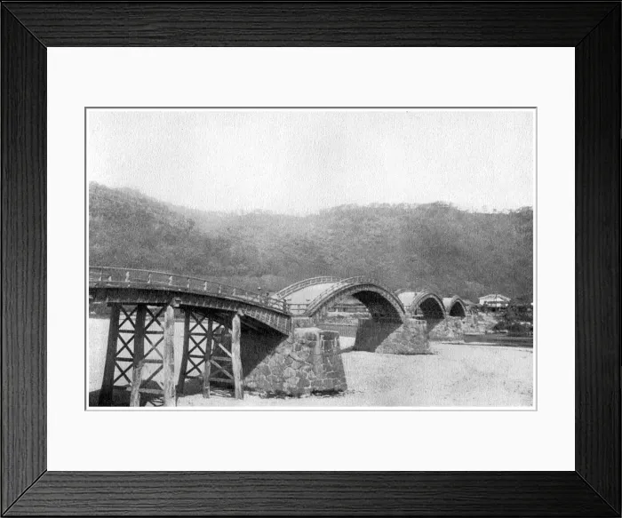 Framed Print : Wooden bridge at Iwakuni, Japan, 1904 Framed Print : Wooden bridge at Iwakuni, Japan, 1904