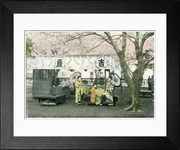 Framed Print : Lunch stand in a public park, Japan, 1904 Framed Print : Lunch stand in a public park, Japan, 1904