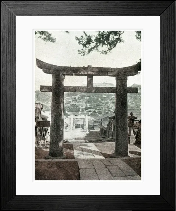 Framed Print : Stone torii, Suwa Temple, Nagasaki, Japan, 1904 Framed Print : Stone torii, Suwa Temple, Nagasaki, Japan, 1904